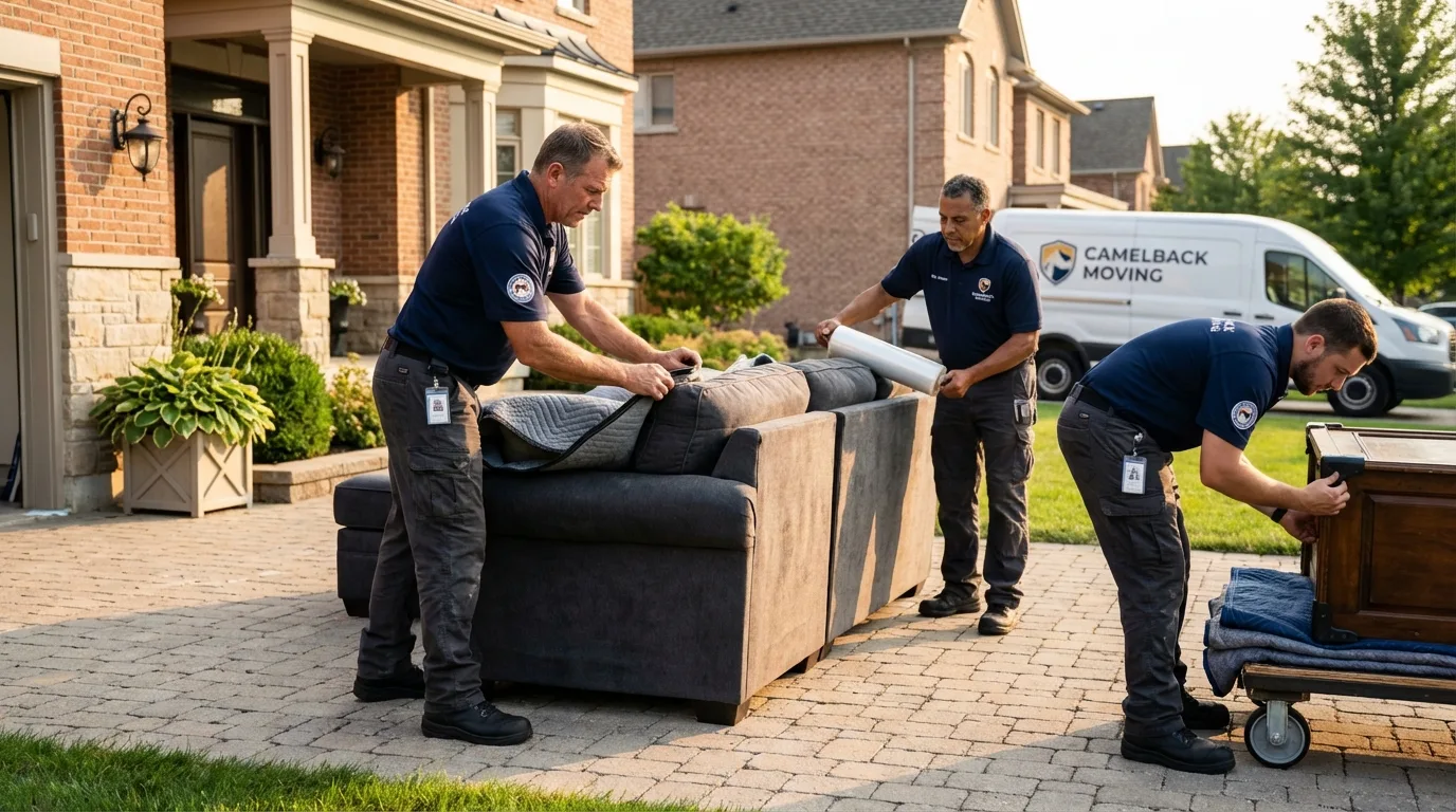 Large estate moving crew wrapping furniture in Chestertown, MD